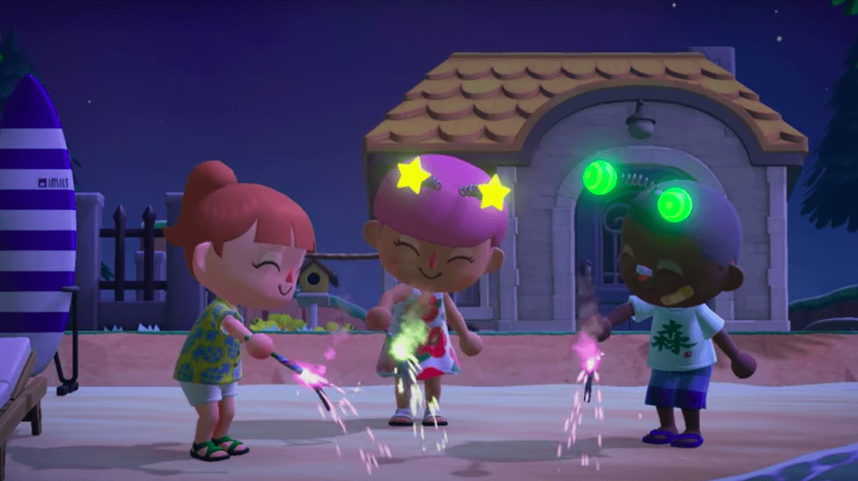 Players will get to enjoy new handheld items such as sparklers. Photo Credit: Nintendo.