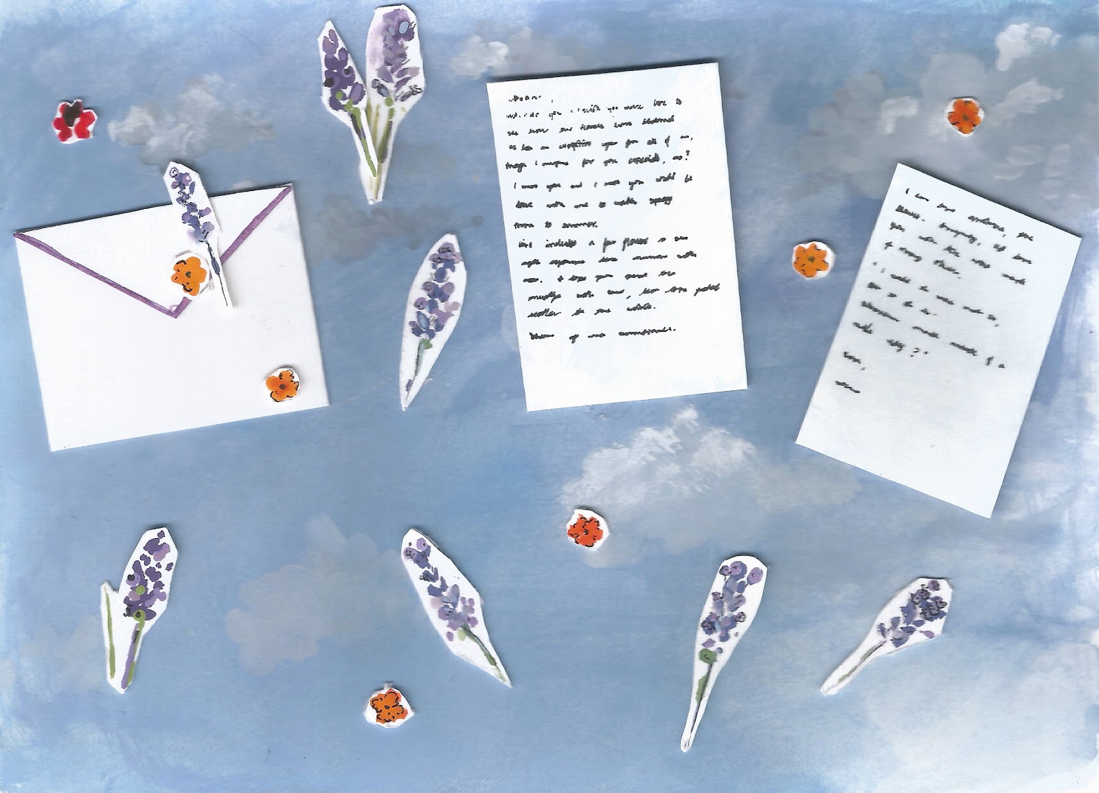 Illustration of handwritten letters by Chloé Mauvais.