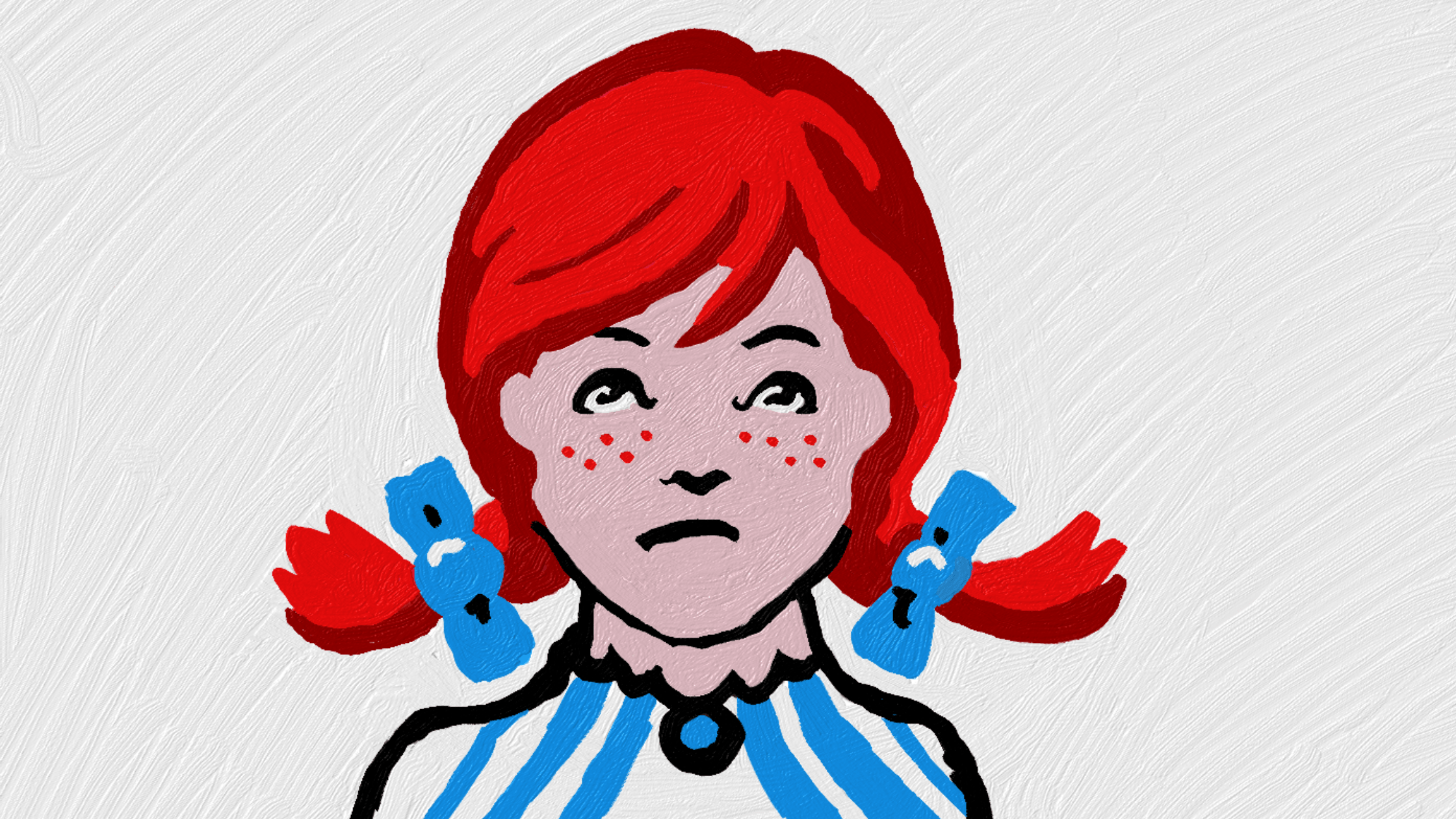 Graphic of the Wendy's girl frowning.