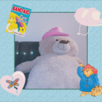 A shrine to a stuffed bear named Pattington, complete with cowboy hat, CareBear bandages, and a mended heart.